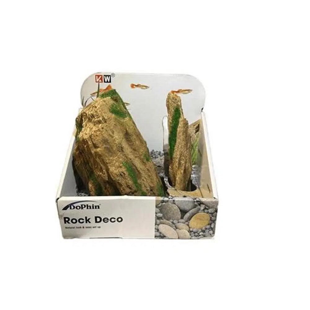 Dophin 2-Piece Artificial Rock Moss Aquarium Decor