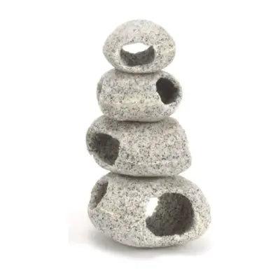 Dophin 4-Hole Gray Aquarium Cave Decor for Fish and Shrimp Hiding Spots