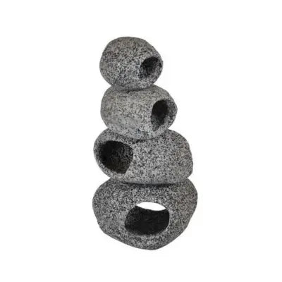 Dophin 4-Hole Black Aquarium Cave Decor for Fish and Shrimp