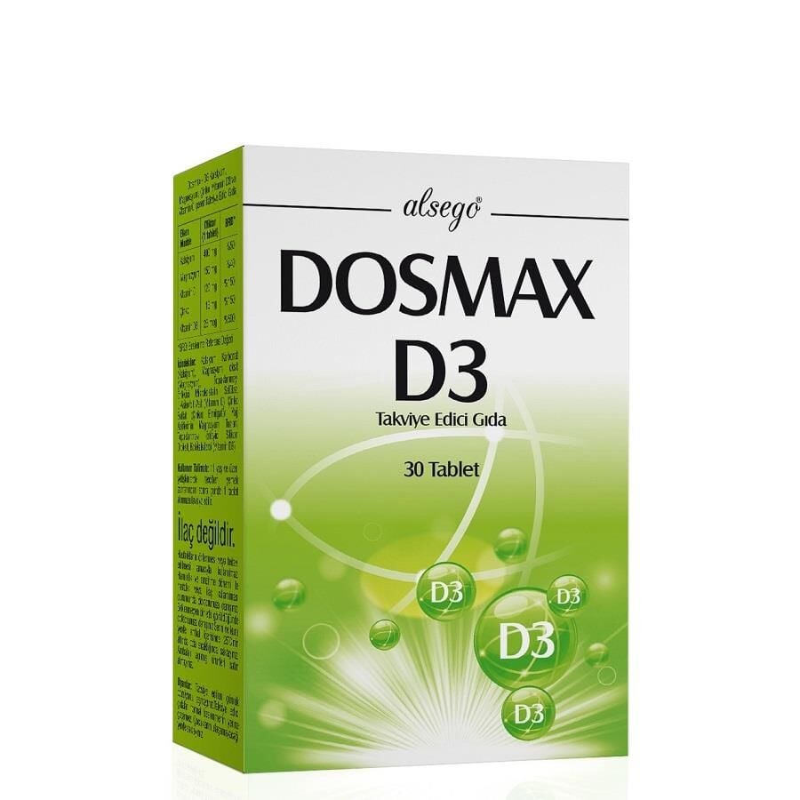 Alsego Dosmax D3 Vitamin and Mineral Support 30 Tablets