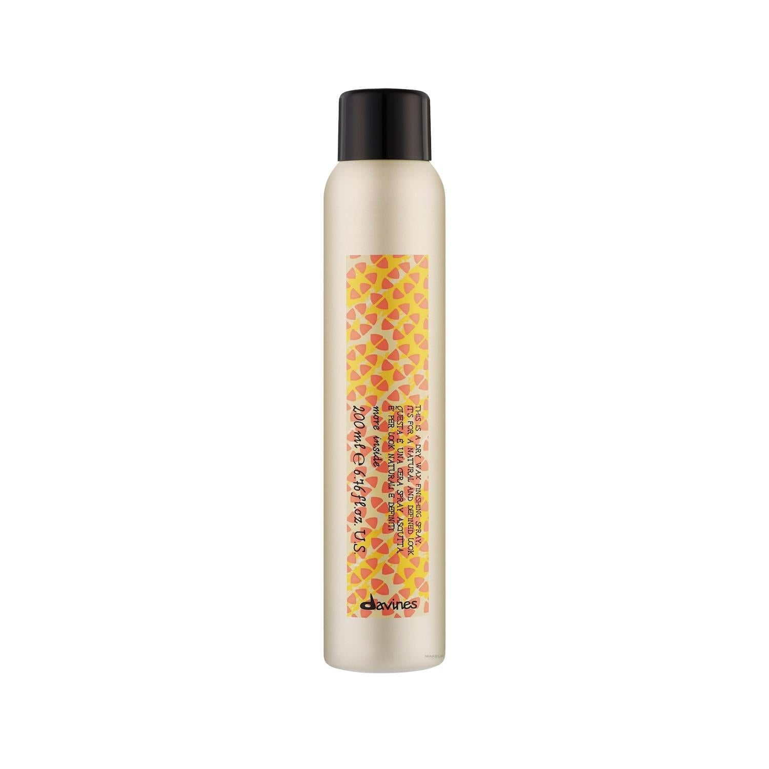 Davines More Inside This Is A Dry Wax Finishing Spray 200ml - Hair Styling Spray with Flexible Hold and Texture Davines Dry Wax Finishing Spray - Adds Texture & Hold Davines More Inside Dry Wax Finishing Spray, hair styling spray, dry wax finish, hair finishing product, Davines hair care, hair styling products, flexible hold, texture, 200ml, hair care, styling and finishing, dry wax finishing spray, More Inside product line