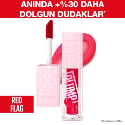 Maybelline Lifter Plump Lip Gloss - 004 Red Flag, Non-Sticky, Chili Pepper Extract for Plumping Maybelline Lifter Plump Lip Gloss - Non-Sticky & Plumping Maybelline Lifter Plump Lip Gloss, Lip Plumping Gloss, Red Flag Lip Gloss, Non-sticky Lip Gloss, Chili Pepper Extract Lip Care, Lip Care, Cosmetic, Beauty Products, Makeup, Lip Gloss, Plumping Lip Gloss, Non-sticky Finish, Easy Application, XL Applicator, Cosmetic Enhancement, Beauty Routine, Makeup Essentials, Lip Care Products