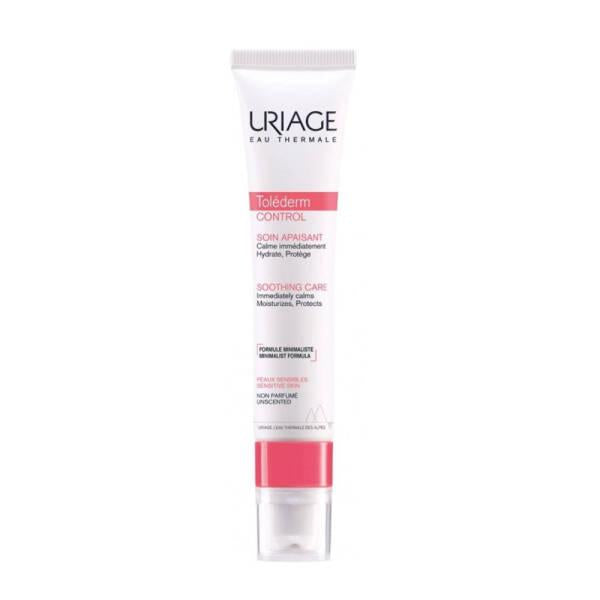 uriage moisturizing cream packaging, applying uriage toledem cream, uriage tolederm control cream texture Uriage Tolederm Control Moisturizing Cream - Sensitive Skin Care | 40ml Uriage Tolederm Control Moisturizing Cream - 40ml uriage, moisturizing-cream, sensitive-skin, hydration, skincare, cosmetic, dermatologically-tested, paraben-free, alcohol-free, ai-generated