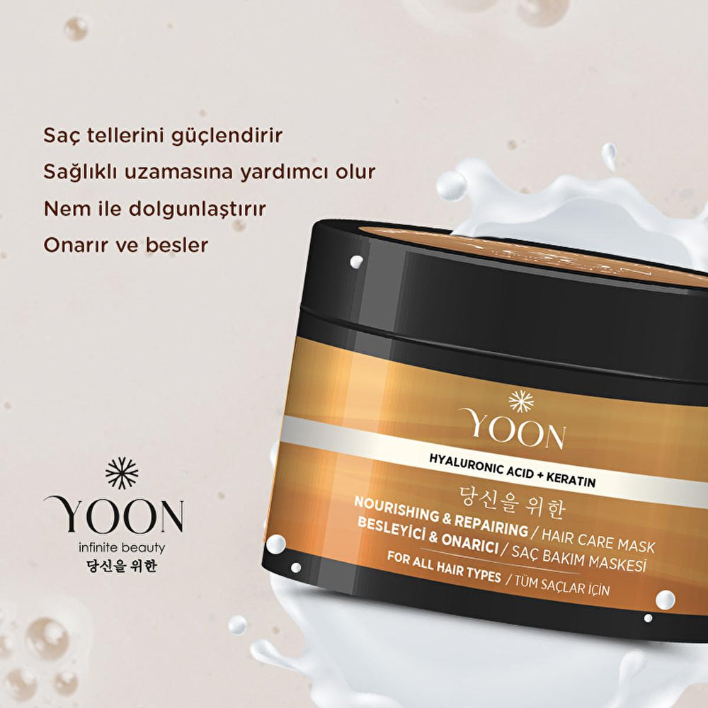 Yoon Keratin Hair Mask with Hyaluronic Acid - Intensive Repair & Nourishment for Damaged Hair, Vegan & Cruelty-Free - view 3