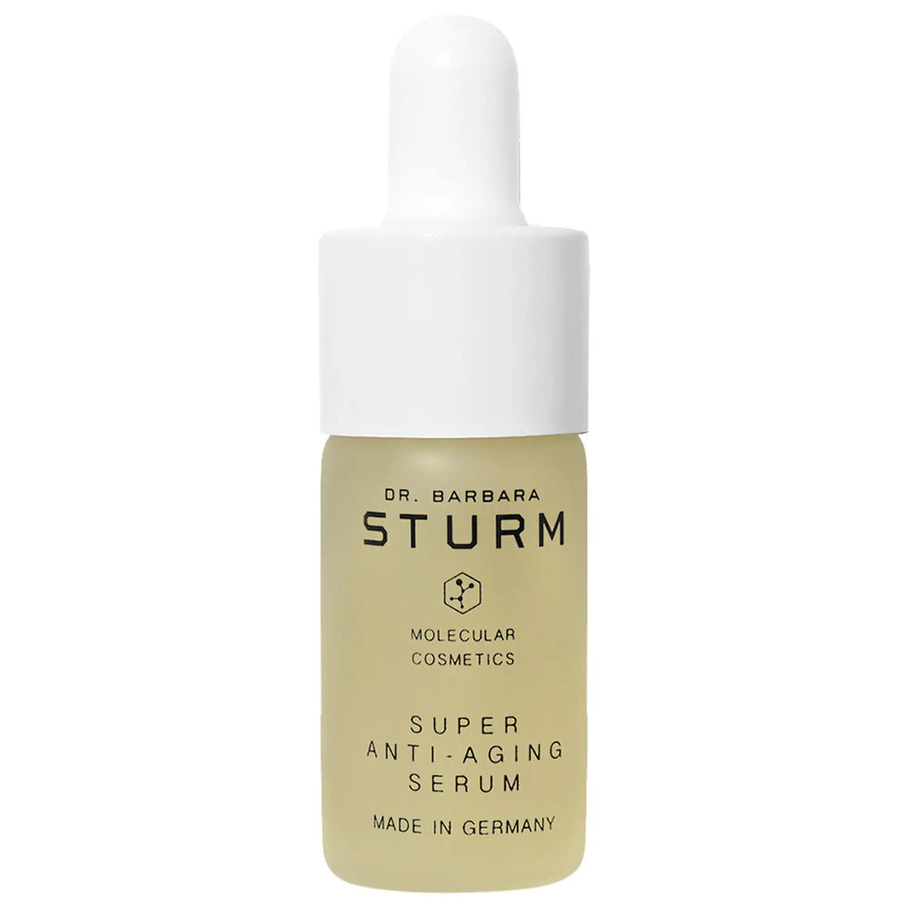 Dr. Barbara Sturm Mini Super Anti-Aging Serum - Vegan, Cruelty-Free Hyaluronic Acid Serum for Fine Lines & Wrinkles Dr. Barbara Sturm Anti-Aging Serum - Vegan & Cruelty-Free Anti-Aging Serum, Vegan Skincare, Cruelty-Free Cosmetics, Hyaluronic Acid Serum, Natural Anti-Aging, Skincare, Mini Size, Fine Lines and Wrinkles, Dryness, Dullness and Uneven Texture, Purslane, Skullcap, Gluten-Free, Lightweight Serum, Skincare for Normal Skin, Skincare for Dry Skin, Skincare for Combination Skin, Skincare for Oily Ski