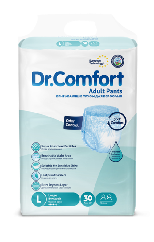 Dr.Comfort Absorbent Underwear Incontinence Briefs 30 Count