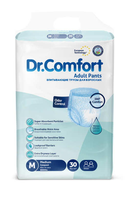 Dr.Comfort Absorbent Underwear Incontinence Briefs 30 Count