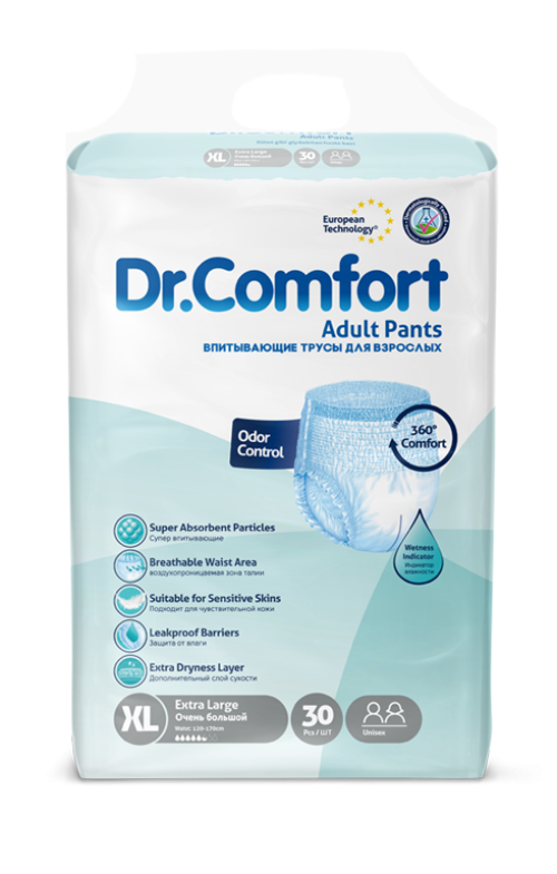 Dr.Comfort Absorbent Underwear Incontinence Briefs 30 Count
