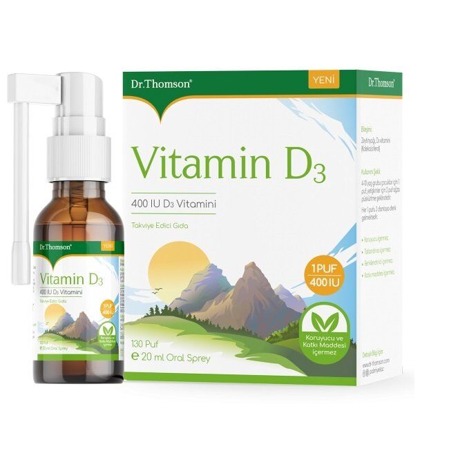 Dr.Thomson Vitamin D3 400 IU Oral Spray for Daily Support 20ml