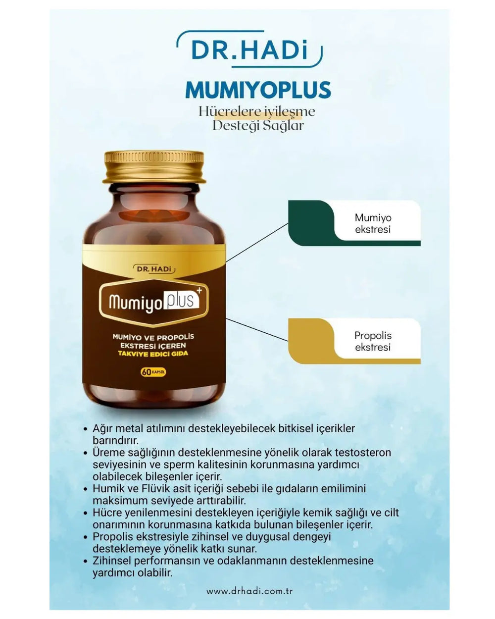 Dr.Hadi MumiyoPlus Shilajit Dietary Supplement 60 Capsules