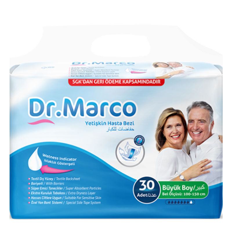 Dr.Marco Adult Diapers Large Size for Leakage Protection 30 Count