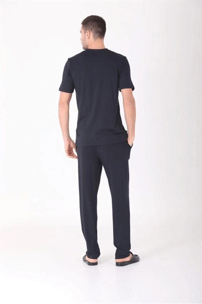 Ds Damat 224016 4-Piece Combed Cotton Pajama Set Navy