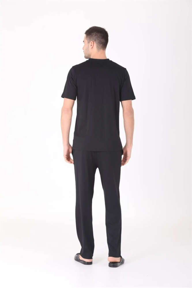 Ds Damat 4-Piece Combed Cotton Pajama Set in Black