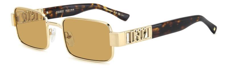 Dsquared2 D2 0156/S Brown Men's Sunglasses with Gold Accents 54mm