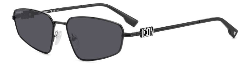 Dsquared2 Icon 0015/S Grey Lens Men's Sunglasses - Black