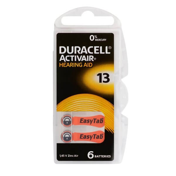Duracell Activair Size 13 Hearing Aid Batteries 6-Pack