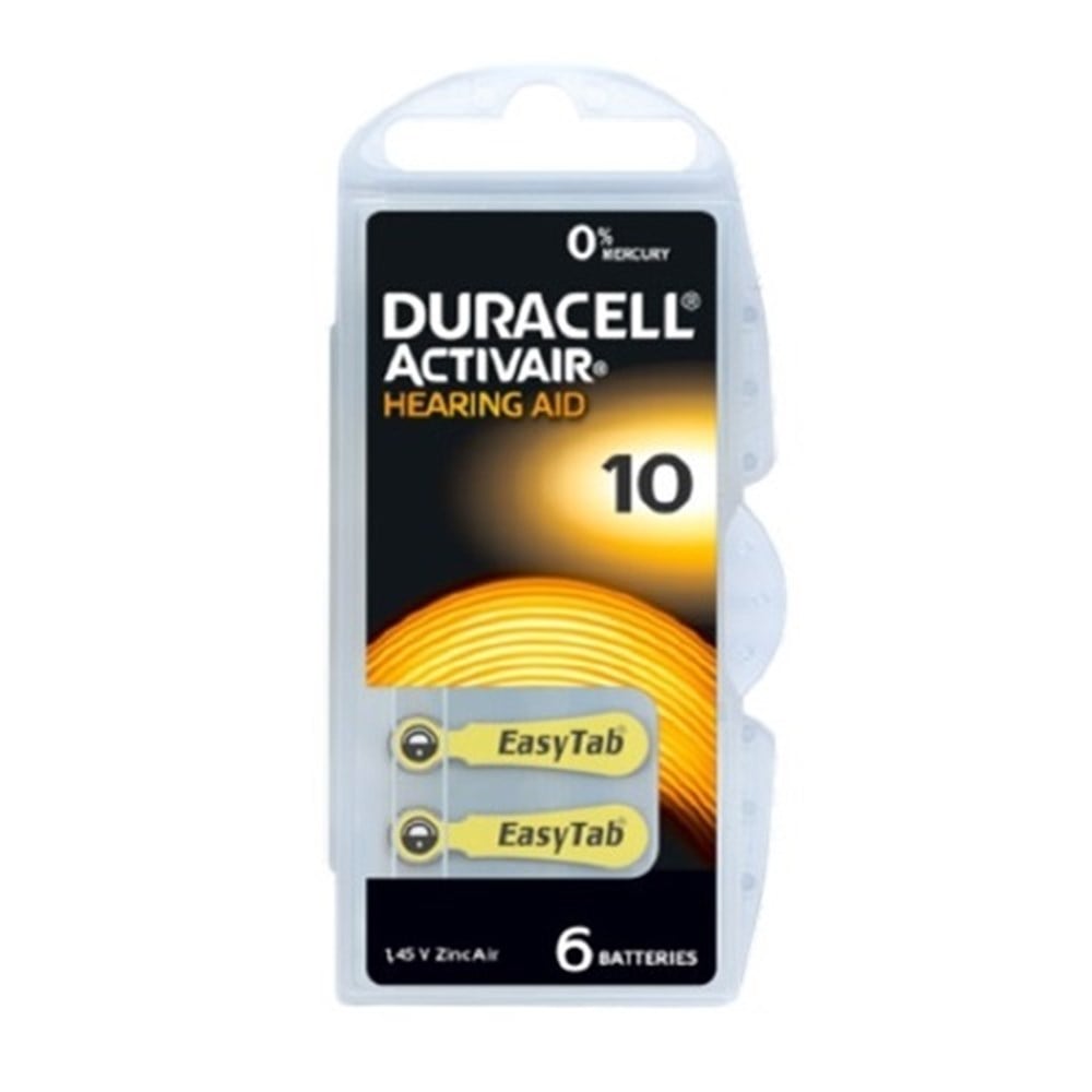 Duracell Activair Hearing Aid Battery Size 10 - 6 Pack | Reliable Power