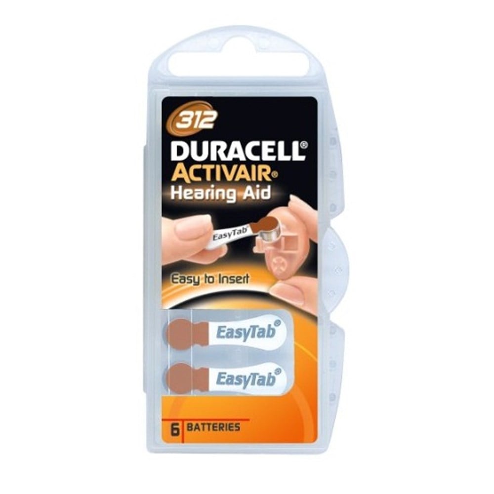 Duracell Activair Hearing Aid Battery No. 312 - Pack of 6 | Reliable Power