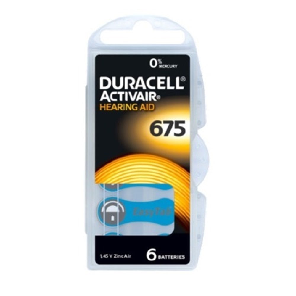 Duracell Activair Hearing Aid Battery 675 - 6 Pack | Long-lasting Power