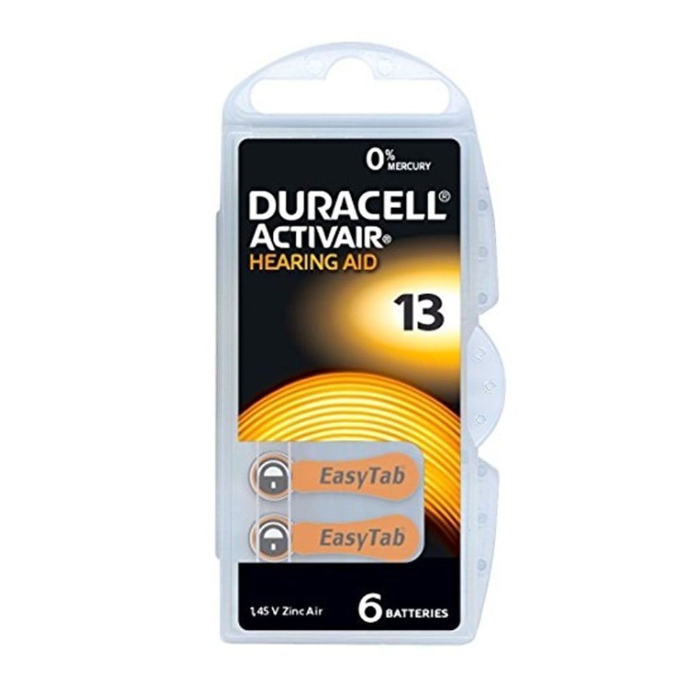 Duracell Activair Hearing Aid Battery Size 13 - 6 Batteries | Reliable Performance