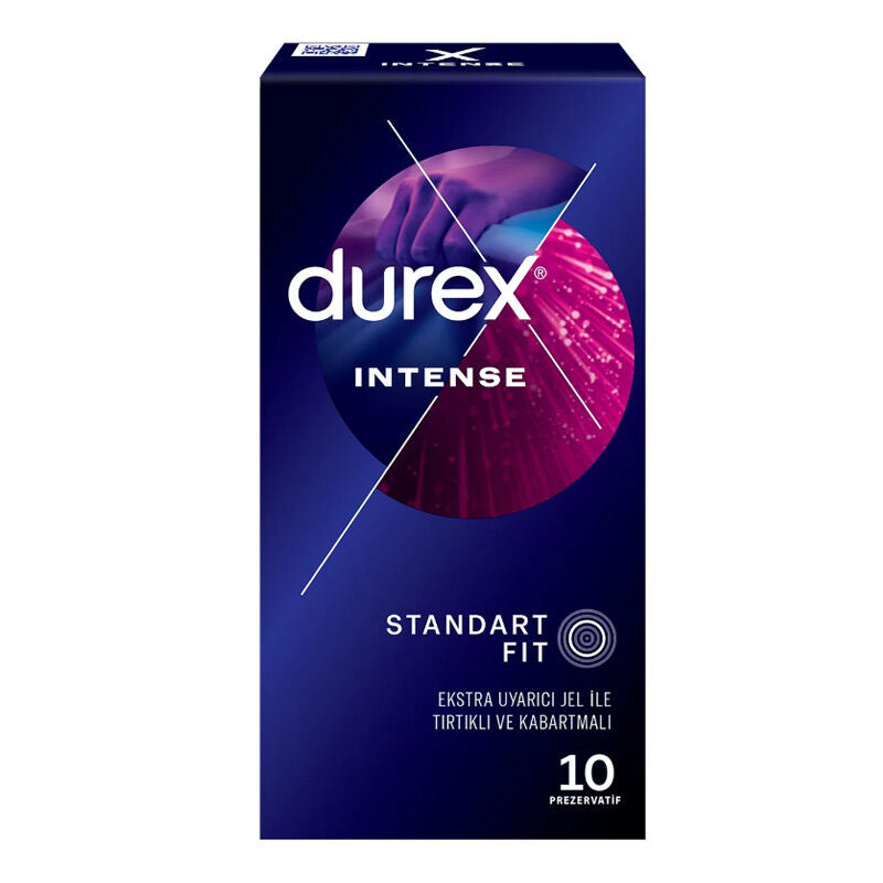 Durex Intense Ribbed &amp; Dotted Condoms with Stimulating Gel 10-Pack