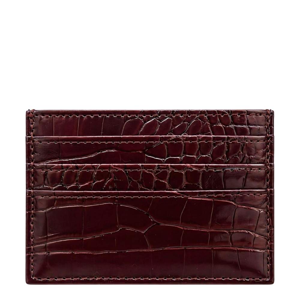 Duru Vega Burgundy Croco Cardholder Slim Wallet Accessory