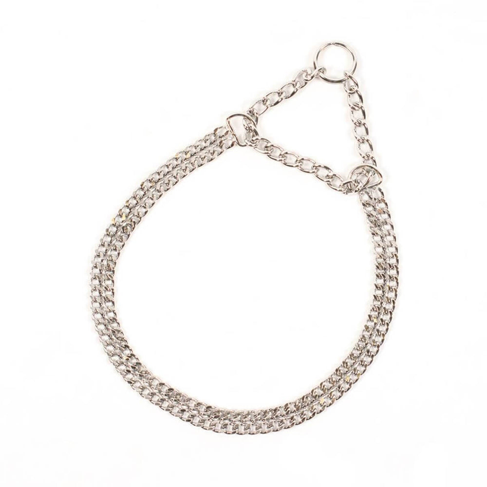 Duvo+ 2-Row Chrome Dog Training Collar 45 cm