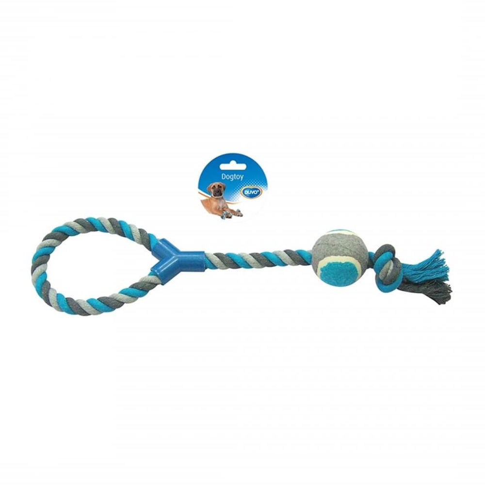 Duvo+ Knotted Cotton Rope with Tennis Ball Dog Toy 48 cm