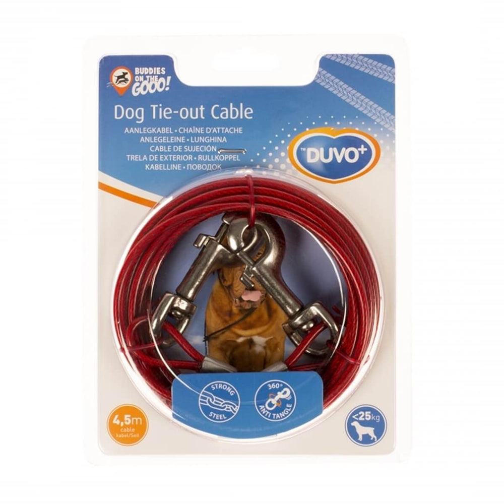 Duvo+ Dog Garden Tie-Out Cable Steel Leash 4.5m