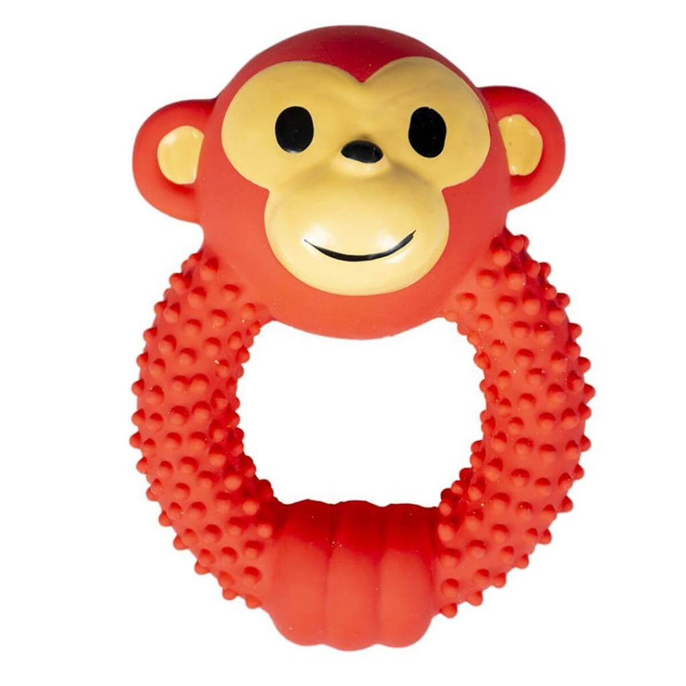 Duvo+ Latex Monkey Squeaky Dog Toy Ring 13cm