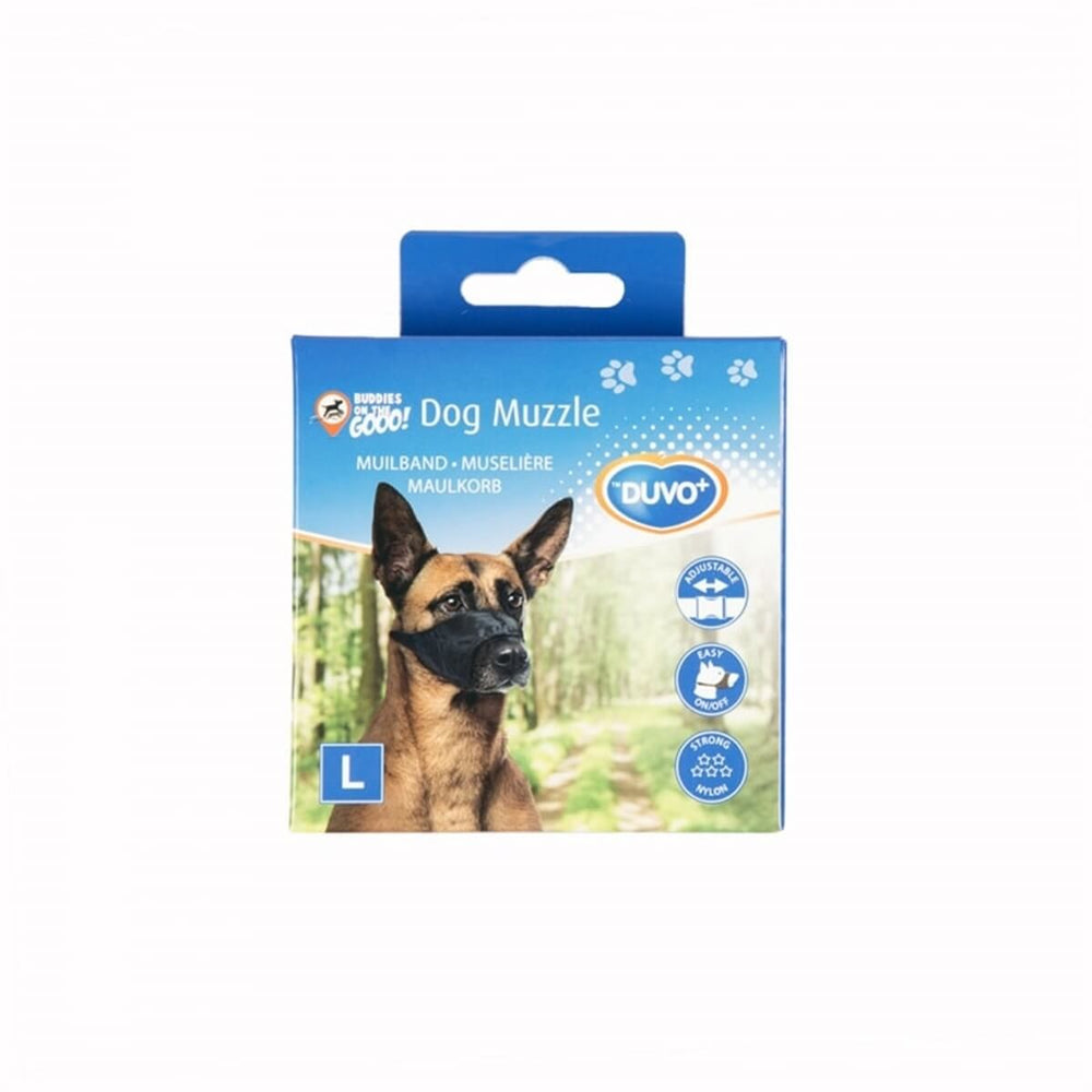 Duvo+ Nylon Dog Muzzle Large - Comfortable Adjustable Basket Design