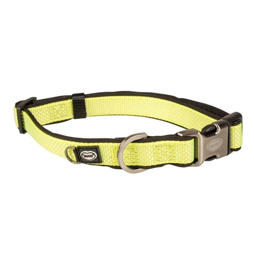 Duvo+ Neon Dog Collar Yellow 35-55 cm / 20 mm Weather-Resistant