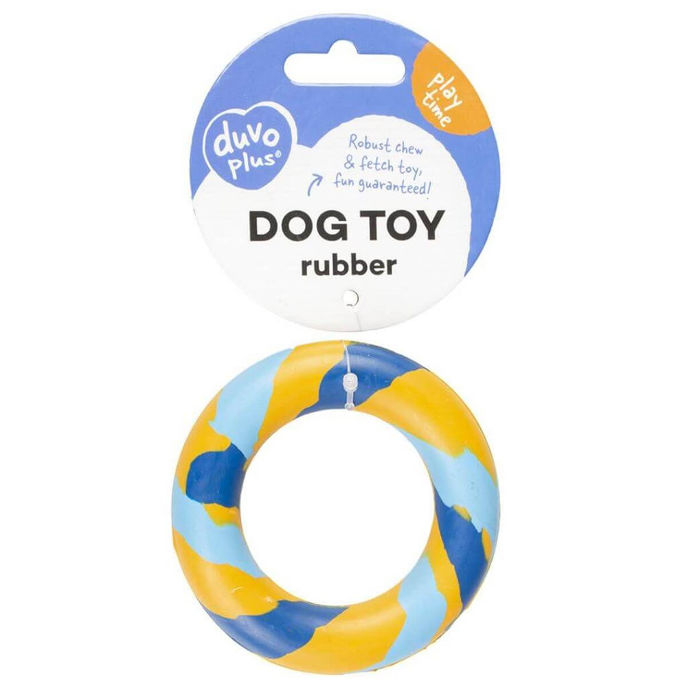 Duvo+ Smash Dog Toy Ring Durable Rubber Medium 15.5cm