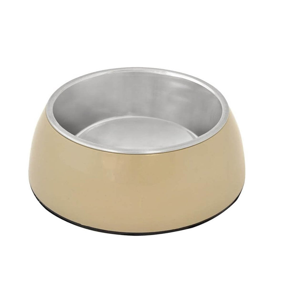 Duvo+ Socket Glossy Stainless Steel Pet Bowl Taupe 450 ml