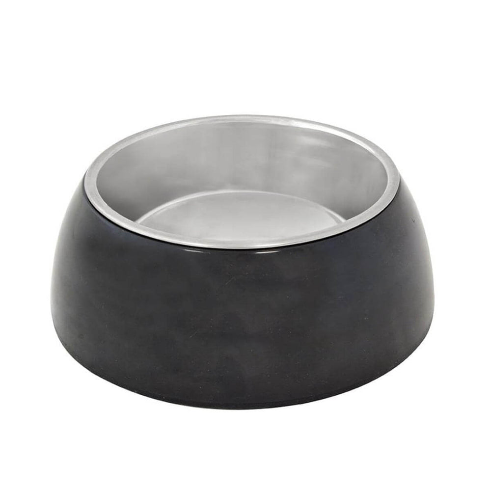 Duvo+ Socket Glossy Steel Pet Food and Water Bowl Black 750 ml