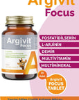 Argivit Focus Dietary Supplement - Multivitamin, Multimineral, Fosfatidilserin, L-Arginin for Adults and Children Over 11 Argivit Focus Supplement for Health & Focus Dietary Supplement, Multivitamin, Multimineral, Fosfatidilserin, L-Arginin, Adults, Children Over 11, Nutritional Supplements, Health Supplements, Wellness Products, Focus Support, Nutritional Gaps, Easy Supplementation, Convenient Health Solutions, Daily Nutrition, Health and Wellness