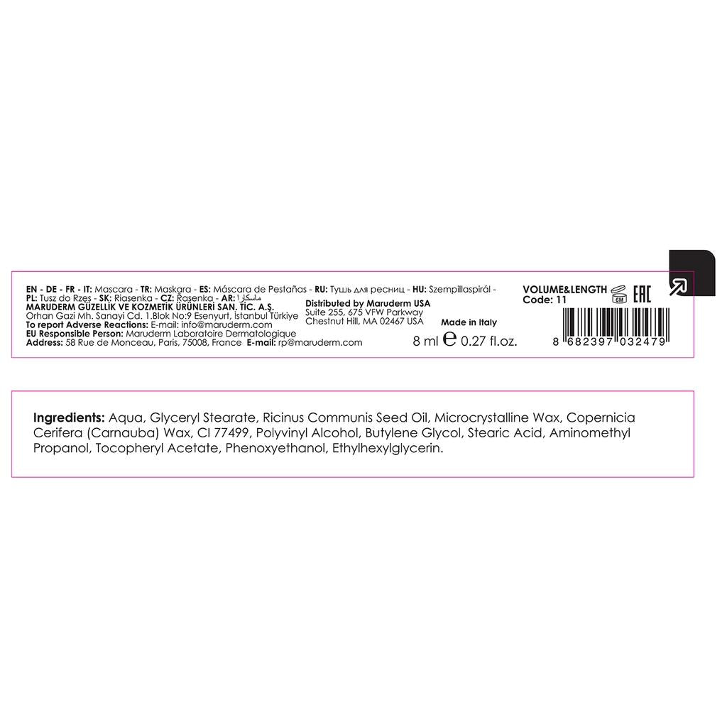 Maruderm Eyes Are Loud Mascara Volume &amp; Length Black
