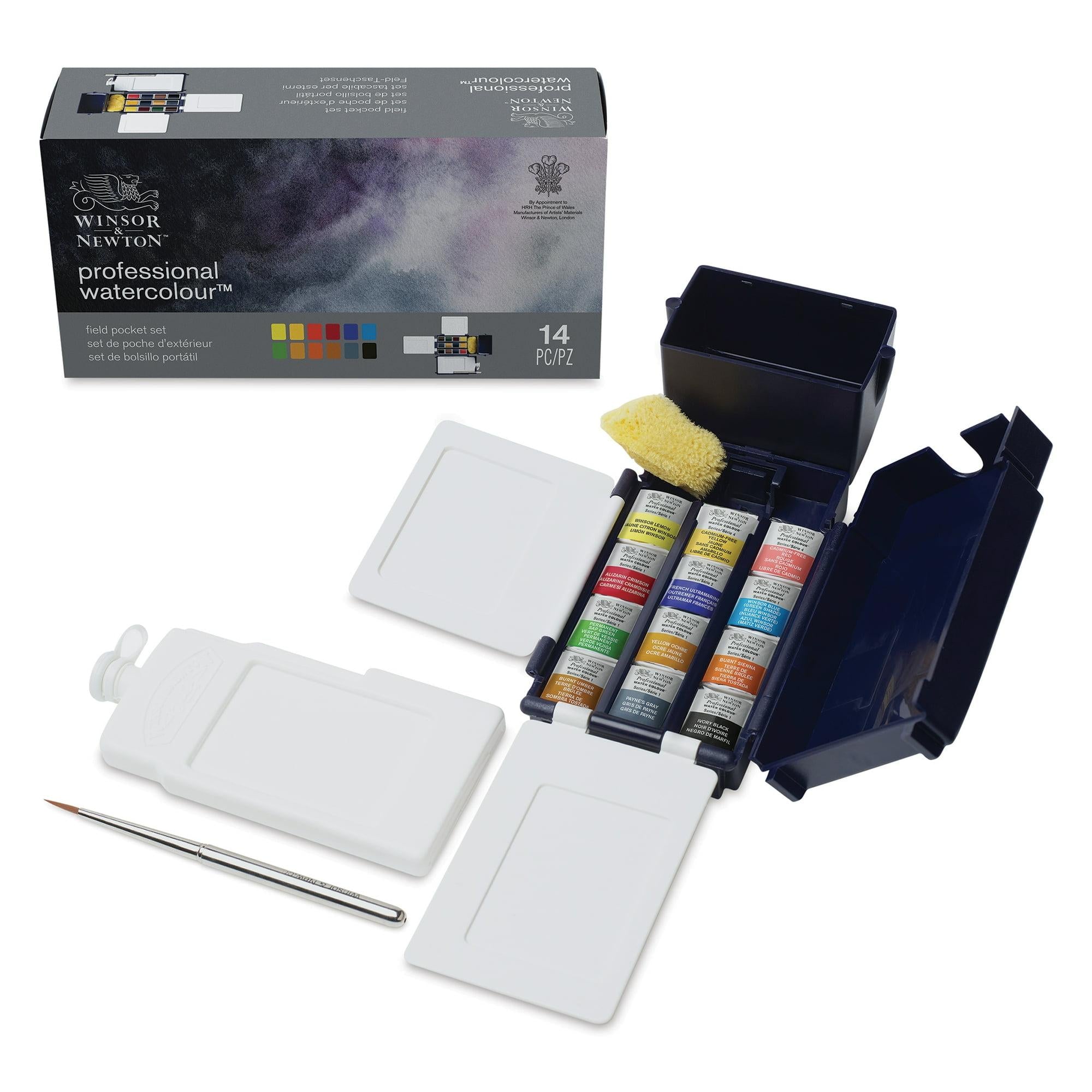Winsor & Newton Professional Watercolor Field Pocket Set 12 Assorted Colors, 12 Pack