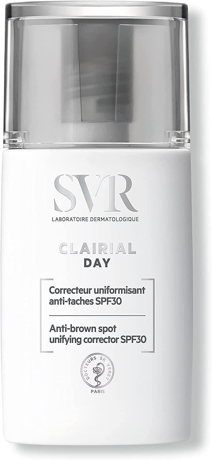 svr clairial day correcteur uniformisant anti-taches spf30 30ml, anti-dark spots cream swatched on skin, SPF30 sunscreen for uneven skin tone SVR Clairial Day Correcteur Uniformisant Anti-Taches SPF30 - 30 ml SVR Clairial Day Correcteur SPF30 - Anti-Dark Spots svr, day-cream, anti-dark-spots, spf30, skin-care, uneven-skin-tone, sun-protection, hypoallergenic, women, ai-generated