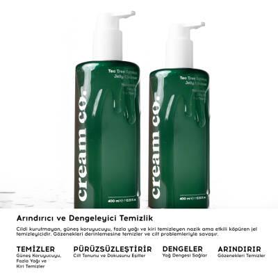 Cream Co. Tea Tree Balance Jelly Cleanser - Gentle Vegan Skincare for Balanced Skin Cream Co. Tea Tree Balance Jelly Cleanser - Vegan & Hypoallergenic jelly cleanser, tea tree oil cleanser, vegan skincare, hypoallergenic cleanser, gluten-free skincare, gentle cleanser, balanced skin, skincare for sensitive skin, acne control, skin barrier support, prebiotic skincare