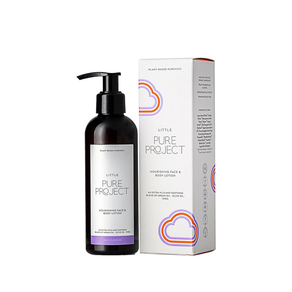 Little Pure Project Moisturizing Face and Body Lotion - 200ml, Hydrating & Gentle for Sensitive Skin Little Pure Project 200ml Moisturizing Lotion for Face & Body face and body lotion, moisturizing lotion, Little Pure Project, natural skincare, hydrating lotion, gentle lotion for sensitive skin, skincare, moisturizer, body care, natural ingredients, purity, safety, dry skin solution, sensitive skin care
