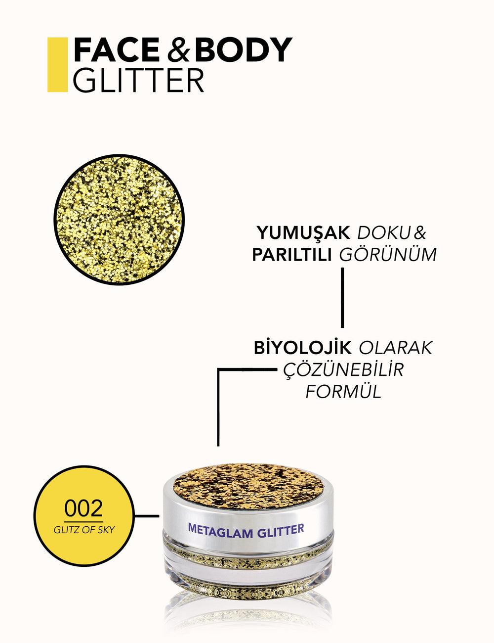 Flormar Metaglam Biodegradable Shimmering Body Glitter 10g