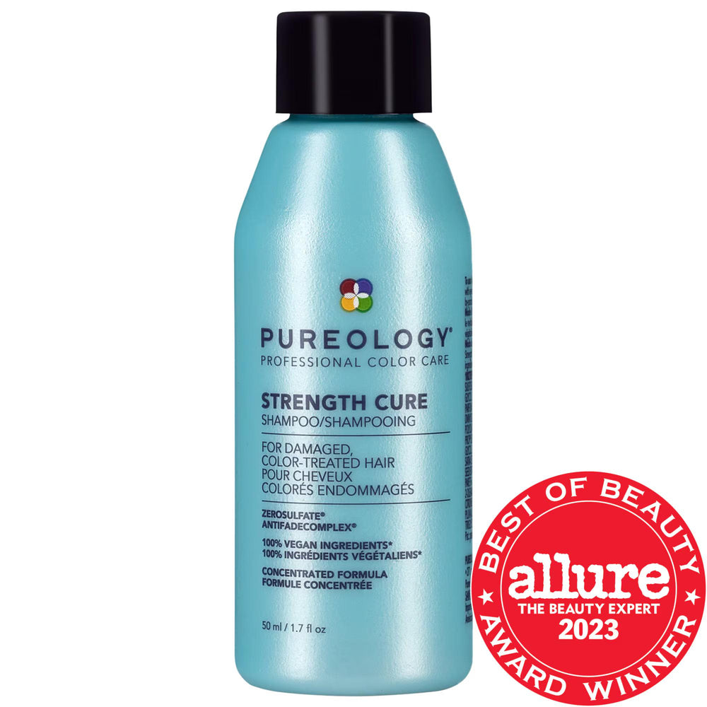 Mini Strength Cure Sulfate-Free Shampoo for Damaged Hair - Strengthens, Hydrates, and Protects Color - Vegan, Cruelty-Free Mini Strength Cure Shampoo for Damaged Hair - Vegan & Cruelty-Free sulfate-free shampoo, damaged hair care, vegan hair care, color-safe shampoo, strengthening shampoo, hair care, gentle shampoo, cruelty-free, plant-based hair care, color protection, hair strengthening, antioxidant hair care