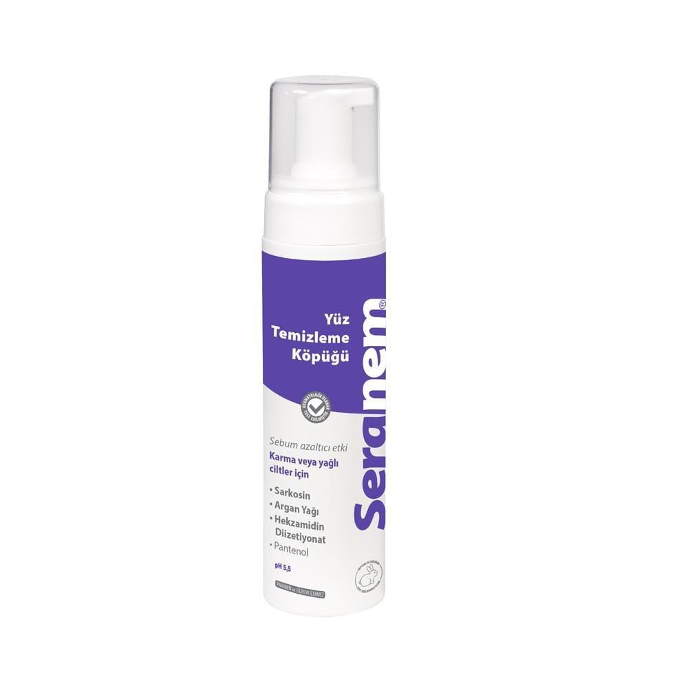 Seranem Facial Cleanser: Gentle Face Wash for Oily & Combination Skin - Sebum Control, Argan Oil & Panthenol - pH Balanced, 6.76 fl oz Seranem Facial Cleanser: Oily & Combo Skin - Sebum Control facial cleanser, face wash, oily skin cleanser, combination skin cleanser, sebum control cleanser, argan oil face wash, panthenol cleanser, gentle facial cleanser, face cleaning foam, pH balanced face wash, oily skin, combination skin, sebum control, argan oil, panthenol, gentle cleanser, face foam, pH balanced, skin
