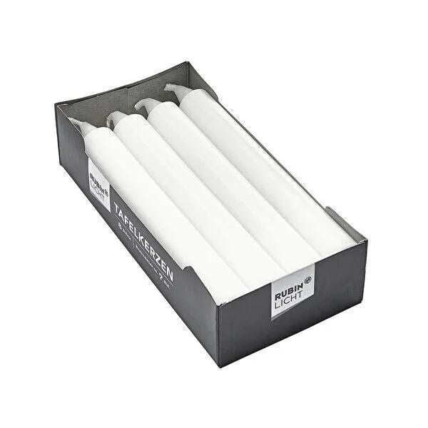 Rubin Licht White Candle Set, 8-Piece