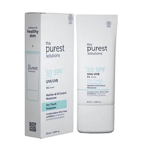 The Purest Solutions Face Sunscreen for Oily Skin - SPF50+ Non-Greasy Moisturizing UVA &amp; UVB Protection SPF50+ Face Sunscreen for Oily Skin - The Purest Solutions face sunscreen for oily skin, SPF50+ sunscreen, non-greasy sunscreen, moisturizing sunscreen, UVA and UVB protection sunscreen, skincare for oily skin, sun protection, anti-aging sunscreen, daily sunscreen, outdoor activity sunscreen, hyaluronic acid sunscreen