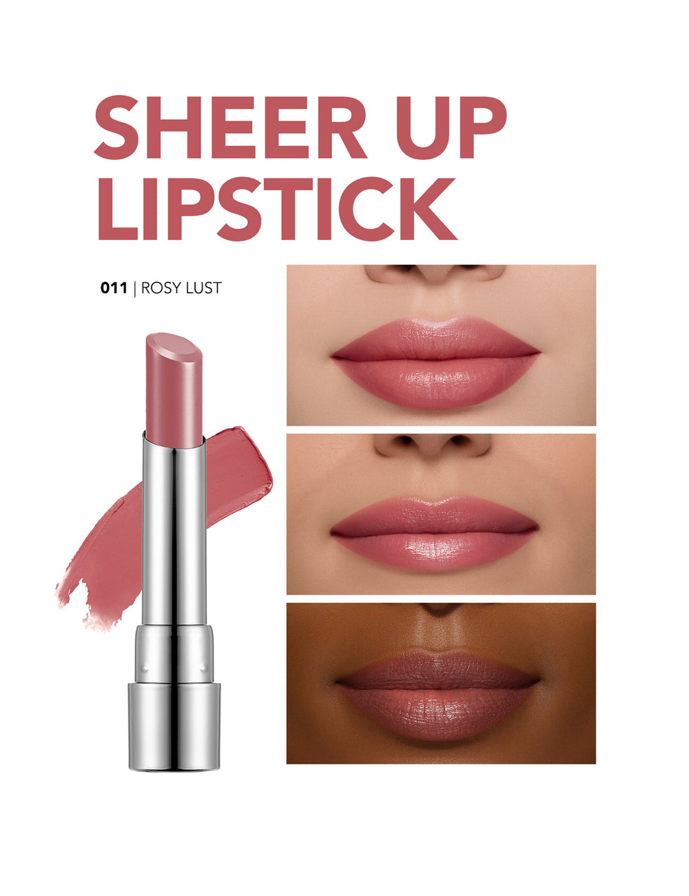 Flormar Sheer Up Moisturizing Lipstick Glossy Finish 3.3g