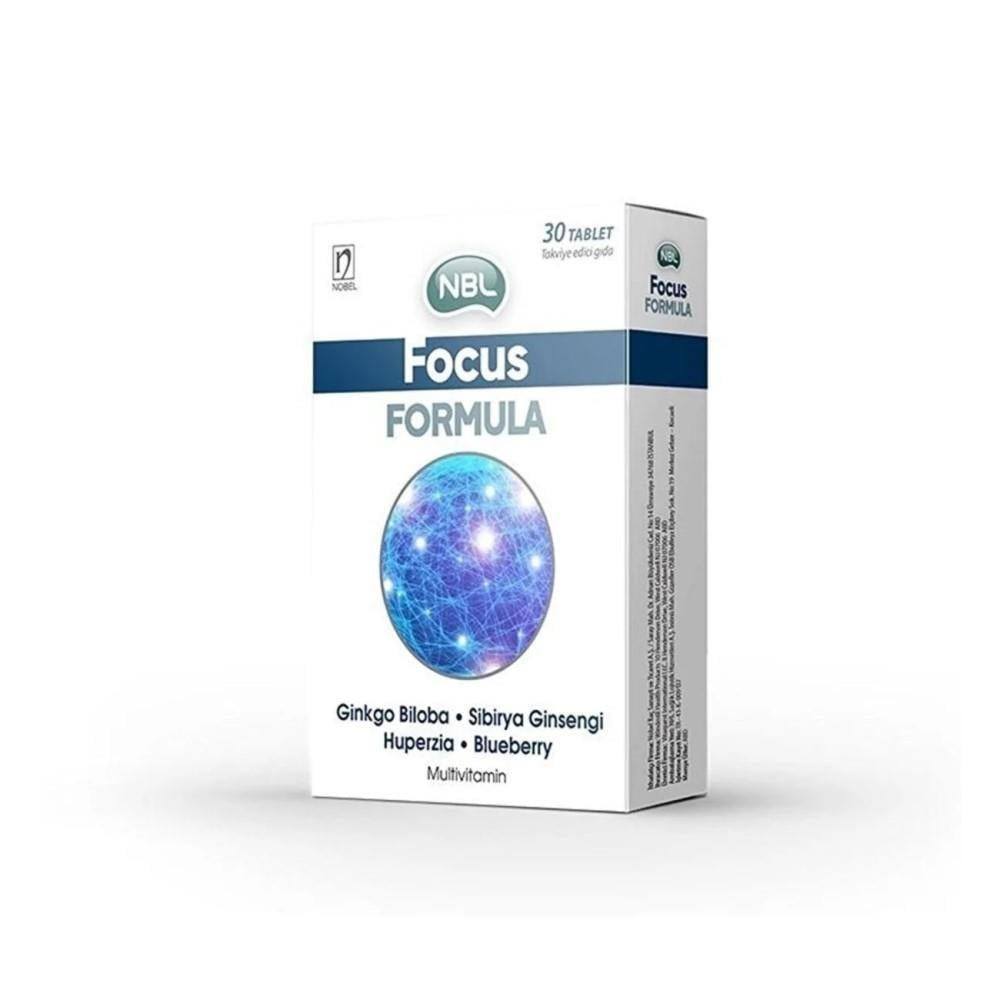 NBL Focus Formula Dietary Supplement - Enhances Cognitive Function & Mental Clarity with Ginkgo Biloba, Ginseng, & Vitamins - 30 Tablets NBL Focus Formula - Cognitive Support Supplement dietary supplement, cognitive support, vitamin B complex, Ginkgo Biloba, Ginseng, Alpha Lipoic Acid, Omega-3 fatty acids, mental clarity, focus, memory enhancement, brain health, natural health products, cognitive function, mental performance