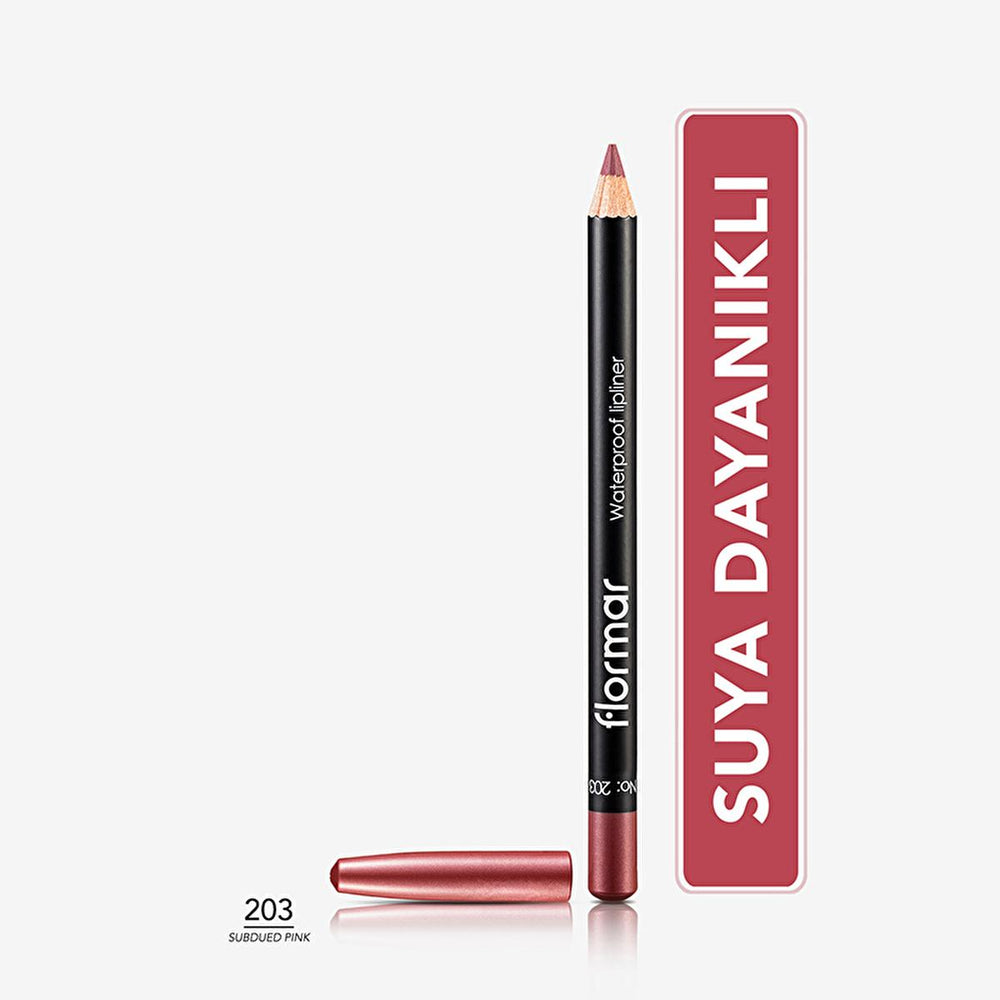 Flormar Mat Lip Liner - Waterproof, Long-Lasting, Matte Finish, 203 Subdued Pink - Lip Liner