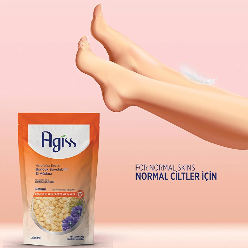 Agiss Natural Hard Wax Beans for Smooth Normal Skin 220g